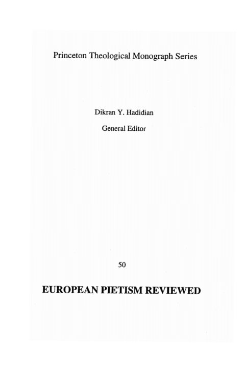 Cover image for book European Pietism Reviewed
