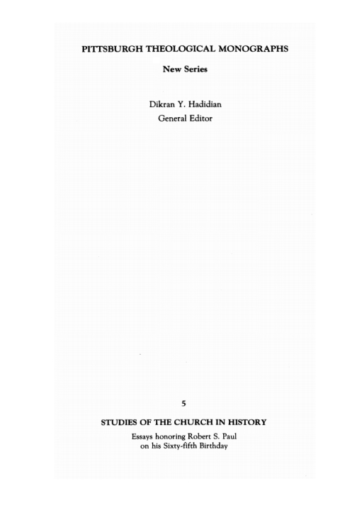 Cover image for book Studies of the Church in History