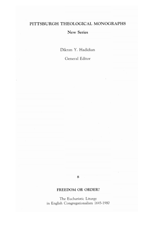 Cover image for book Freedom or Order?