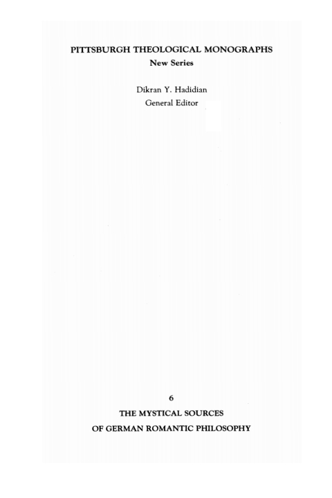 Cover image for book The Mystical Sources of German Romantic Philosophy