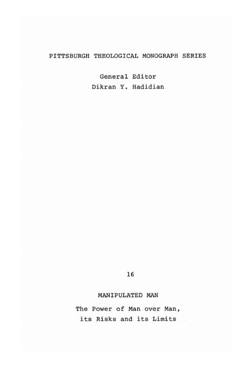 Cover image for book Manipulated Man