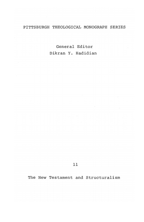Cover image for book The New Testament and Structuralism