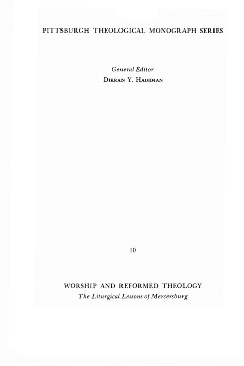 Cover image for book Worship and Reformed Theology