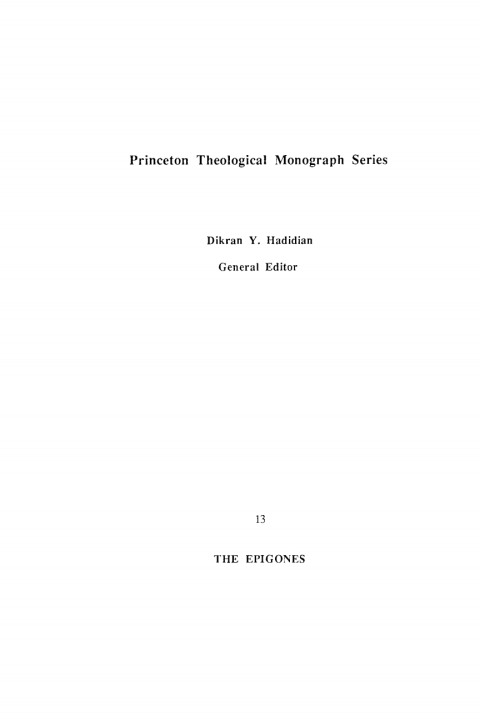 Cover image for book The Epigones