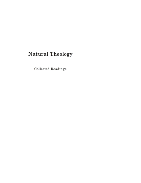 Cover image for book Natural Theology: Collected Readings