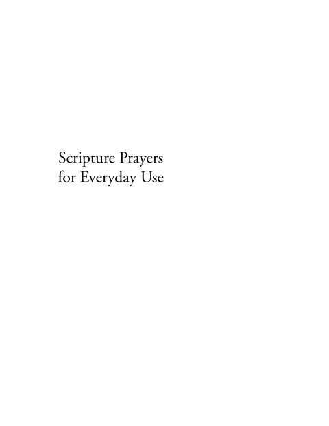 Cover image for book Scripture Prayers for Everyday Use