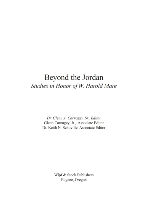 Cover image for book Beyond the Jordan