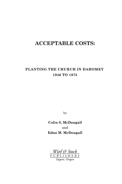 Cover image for book Acceptable Costs