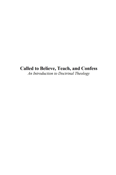 Cover image for book Called to Believe, Teach, and Confess