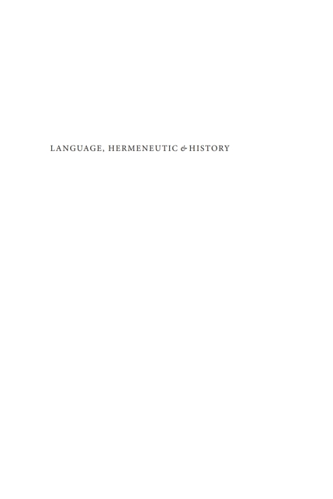 Cover image for book Language, Hermeneutic, and History