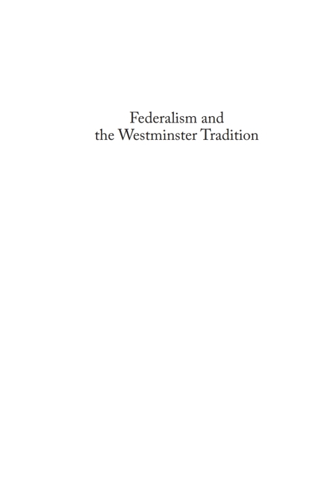 Cover image for book Federalism and the Westminster Tradition