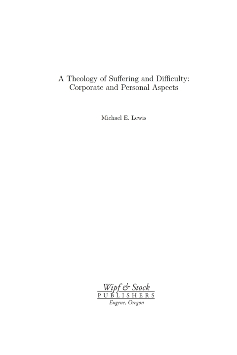 Cover image for book A Theology of Suffering and Difficulty
