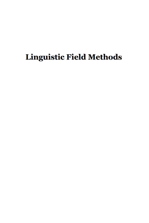 Cover image for book Linguistic Field Methods