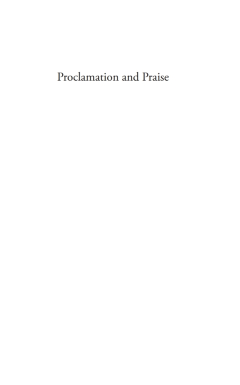 Cover image for book Proclamation and Praise