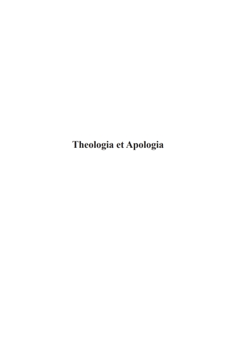 Cover image for book Theologia et Apologia