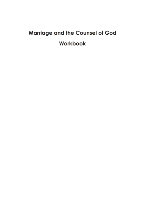 Cover image for book Marriage and the Counsel of God Workbook