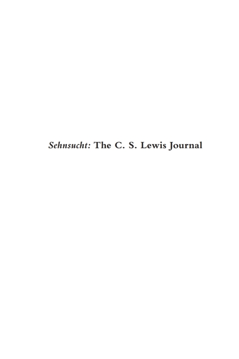 Cover image for book Sehnsucht: The C. S. Lewis Journal