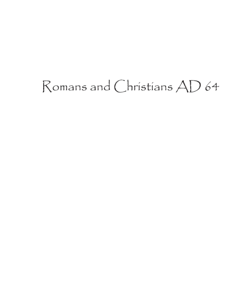 Cover image for book Romans and Christians AD 64