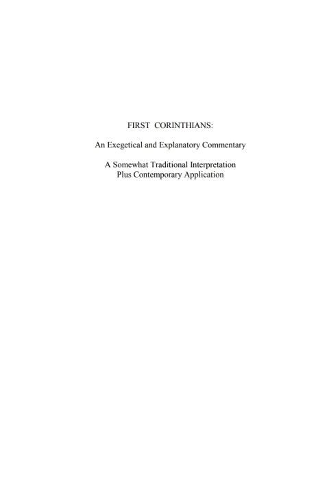 Cover image for book First Corinthians: An Exegetical and Explanatory Commentary