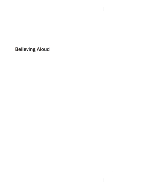 Cover image for book Believing Aloud