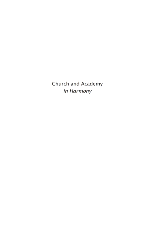 Cover image for book Church and Academy in Harmony