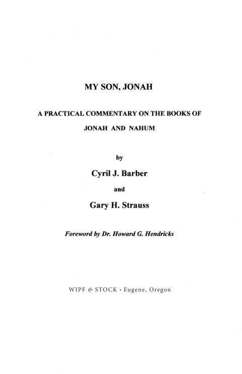 Cover image for book My Son, Jonah