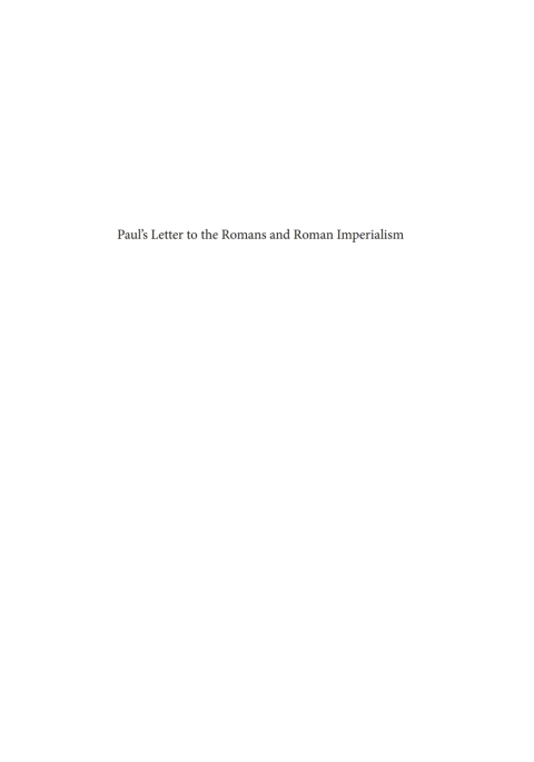 Cover image for book Paul’s Letter to the Romans and Roman Imperialism