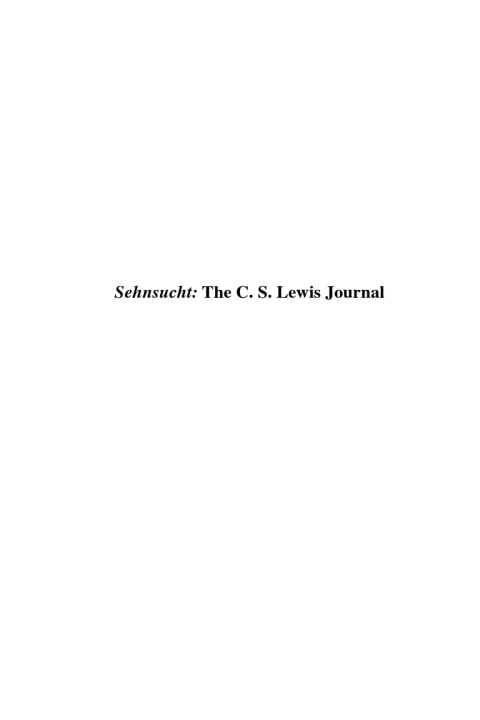Cover image for book Sehnsucht: The C. S. Lewis Journal