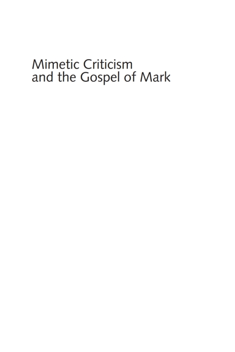 Cover image for book Mimetic Criticism and the Gospel of Mark