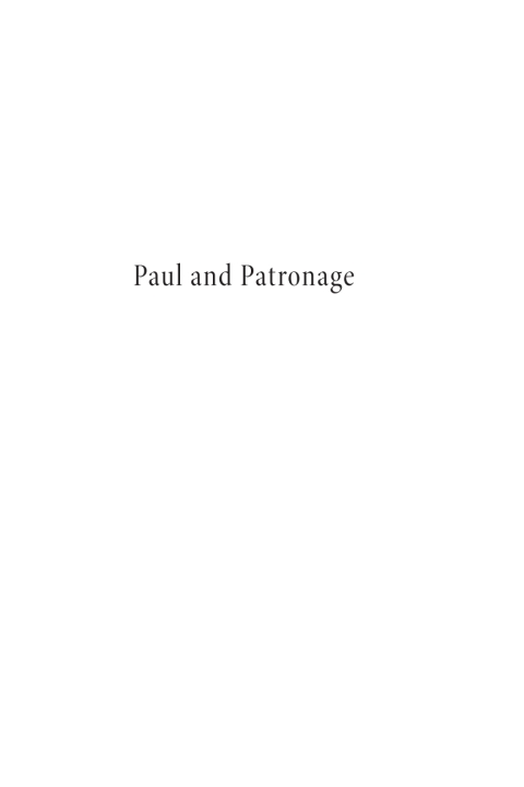 Cover image for book Paul and Patronage