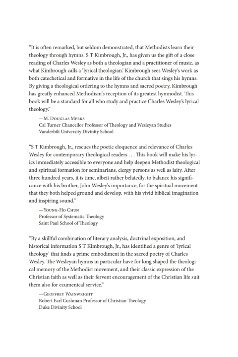 Cover image for book The Lyrical Theology of Charles Wesley, Expanded Edition