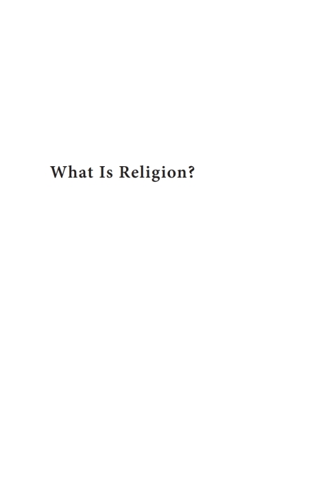 Cover image for book What Is Religion?