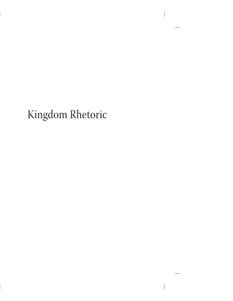 Cover image for book Kingdom Rhetoric