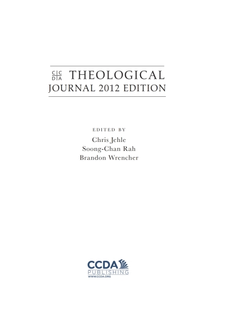 Cover image for book CCDA Theological Journal, 2012 Edition