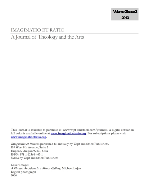 Cover image for book Imaginatio et Ratio: A Journal of Theology and the Arts, Volume 2, Issue 2, 2013