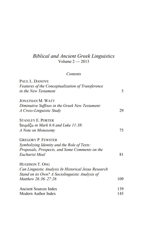 Cover image for book Biblical and Ancient Greek Linguistics, Volume 2