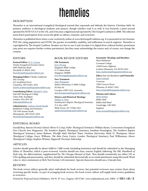 Cover image for book Themelios, Volume 38, Issue 1