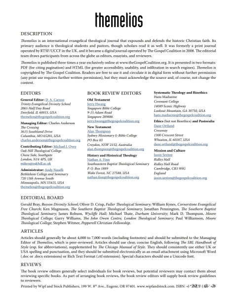Cover image for book Themelios, Volume 38, Issue 2