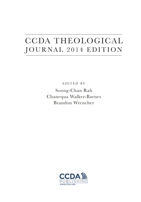 Cover image for book CCDA Theological Journal, 2014 Edition