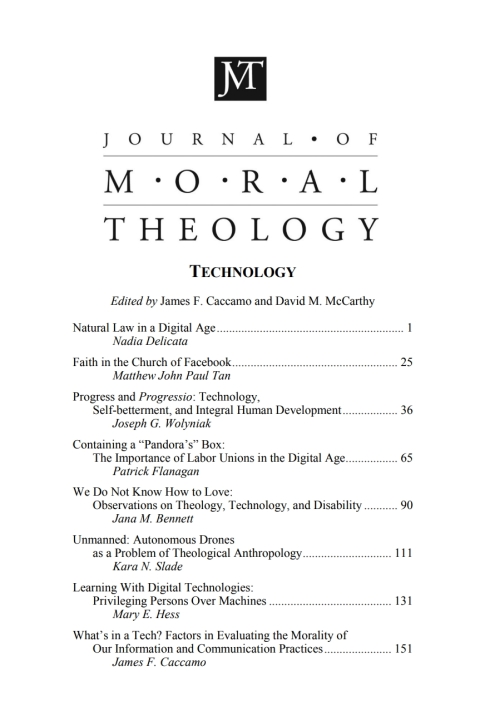 Cover image for book Journal of Moral Theology, Volume 4, Number 1