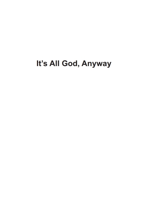 Cover image for book It’s All God, Anyway