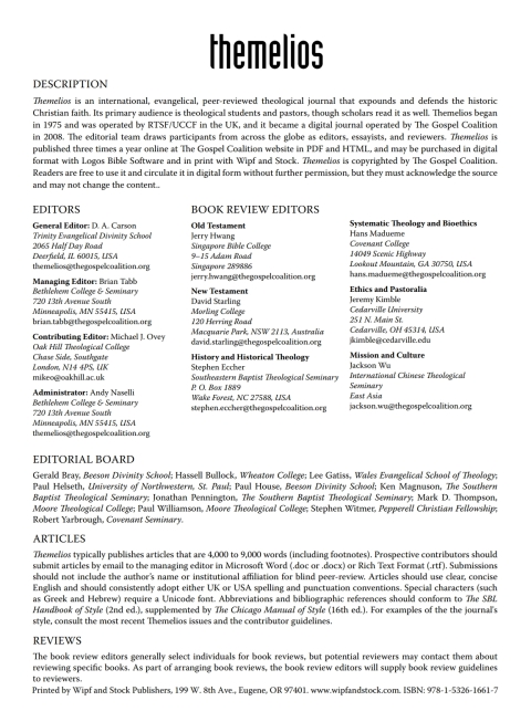 Cover image for book Themelios, Volume 41, Issue 3