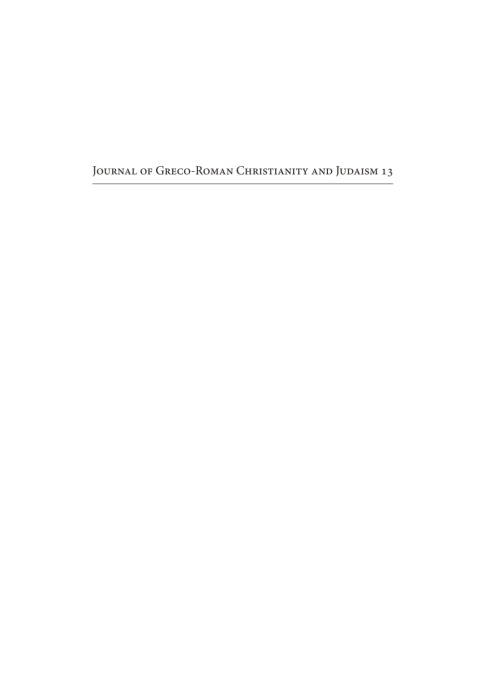 Cover image for book Journal of Greco-Roman Christianity and Judaism, Volume 13