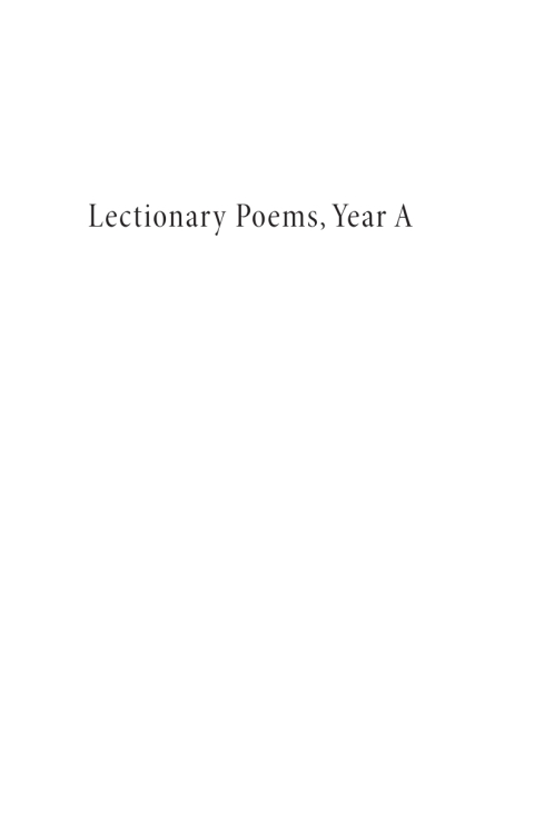 Cover image for book Lectionary Poems, Year A