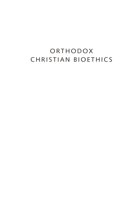 Cover image for book Orthodox Christian Bioethics