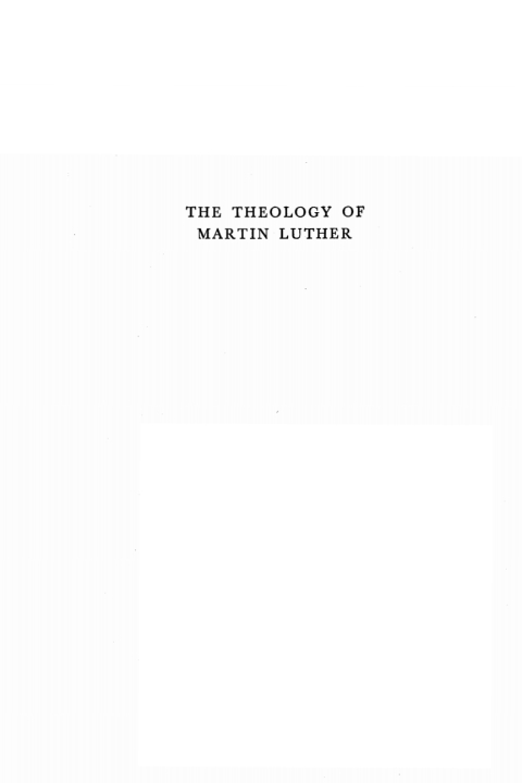 Cover image for book The Theology of Martin Luther