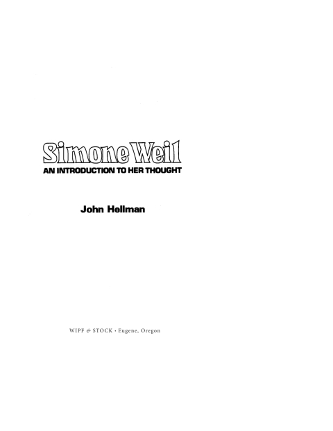 Cover image for book Simone Weil