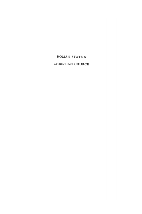 Cover image for book Roman State & Christian Church Volume 1