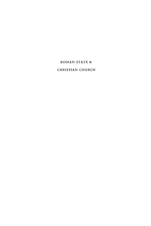 Cover image for book Roman State & Christian Church Volume 2