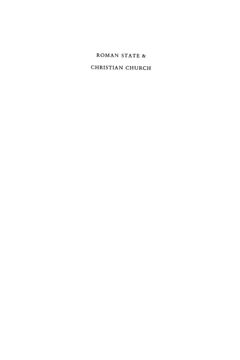 Cover image for book Roman State & Christian Church Volume 3